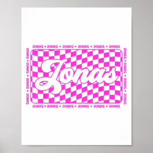 Jonas Checkered Voornaam Ik hou van Jonas Hearts 8 Poster