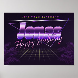 Jonas Name Vorname retro Poster Geburtstag