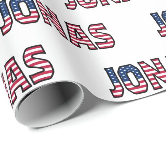 Jonas Vorname Name USA US Geschenkpapier Papier (Rol Hoek)