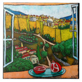 Jonathan Kis-Lev De weg naar Jaffa Gate Tile Tegeltje (Voorkant)