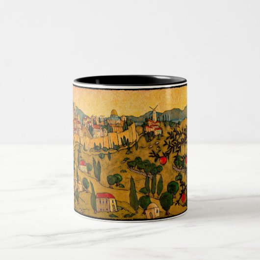 Jonathan Kis-Lev Jerusalem of Gold 11 oz Mok (Center)