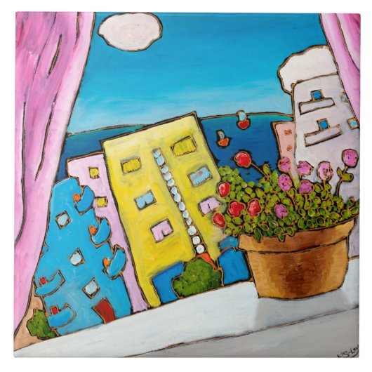 Jonathan Kis-Lev Tel Aviv Joy Tile Tegeltje (Voorkant)