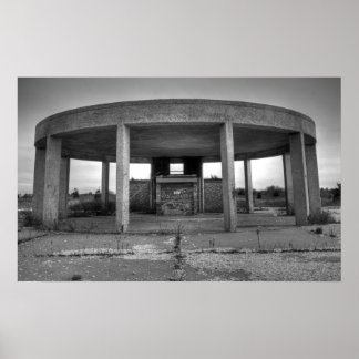 Jones Beach Gazebo (zwart en wit) Poster