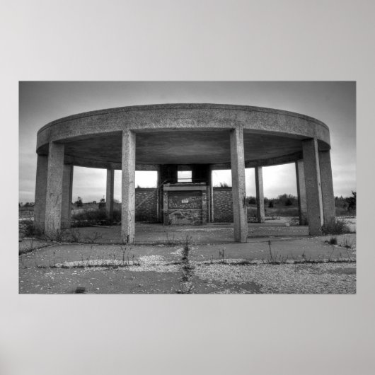 Jones Beach Gazebo (zwart en wit) Poster (Voorkant)