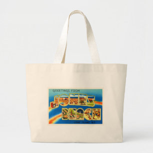 Jones Beach New York NY Vintage Travel Souvenir Grote Tote Bag