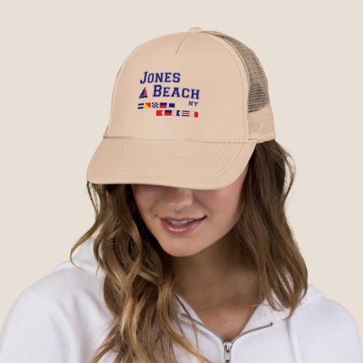Jones Beach NY Signal Flags Trucker Pet (In situ)