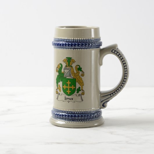 Jones Coat of Arms Stein - Family Crest Bierpul (Rechts)