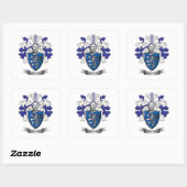 Jones Coat of Arms Vierkante Sticker (Vel)