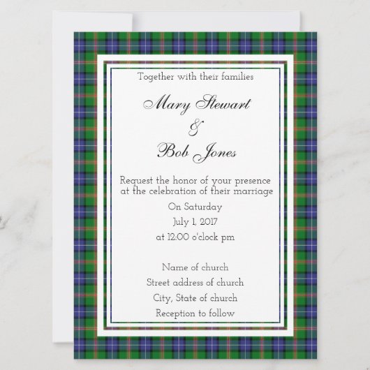 Jones Scottish Faire-part de mariage (Devant)