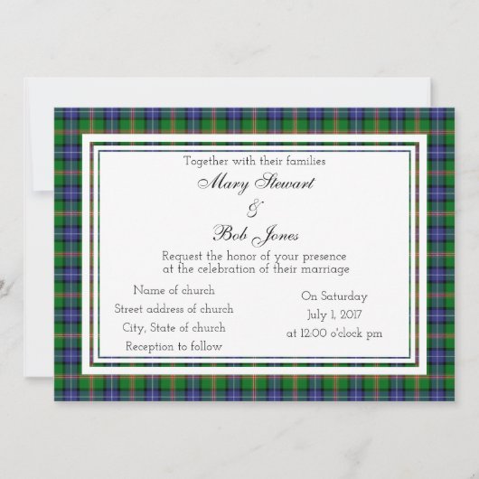 Jones Scottish Faire-part de mariage (Devant)