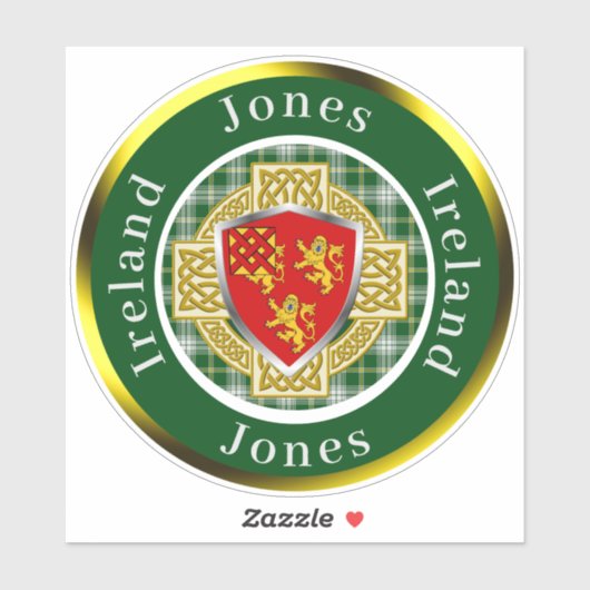 Jones Shield & Celtic Cross gepersonaliseerd Sticker (Vel)