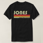 JONES Surname Funny Retro 80-90-jarige verjaardag T-shirt (Design voorkant)