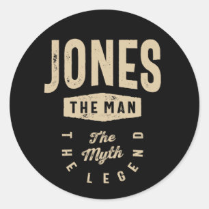 Jones the Man the myth the Legend Ronde Sticker