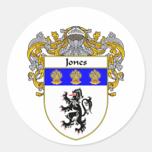 Jones Welsh Coat of Arms (Mantled) Ronde Sticker