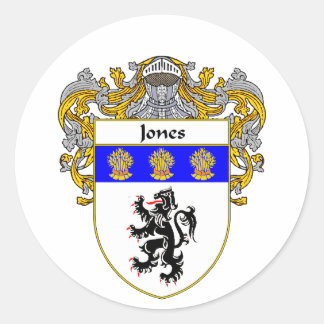 Jones Welsh wapenschild (gemanteld) Ronde Sticker
