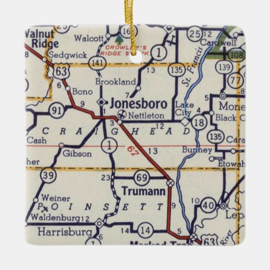 Jonesboro AR Keramisch Ornament (Voorkant)