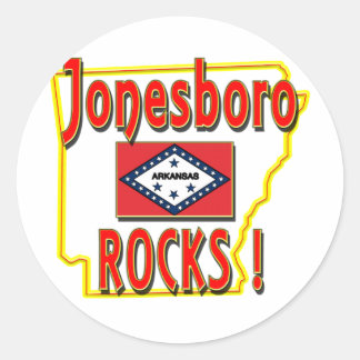 Jonesboro Rocks. (Rood) Ronde Sticker
