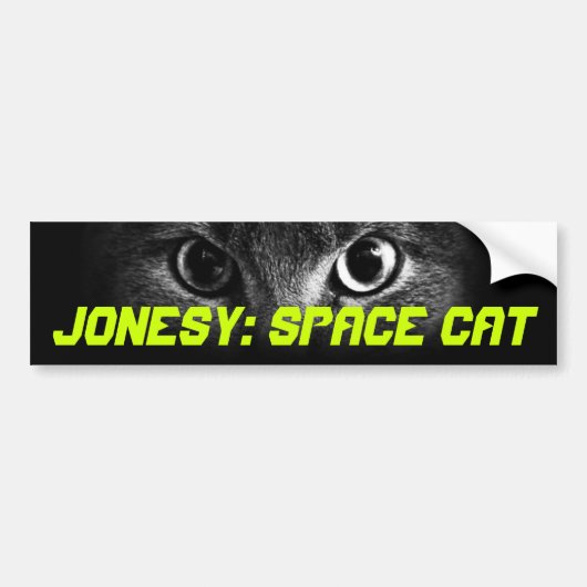 Jonesy: Ruimtecat Bumpersticker (Voorkant)