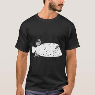 Jong gevlekt koffervis wit ontwerp t-shirt