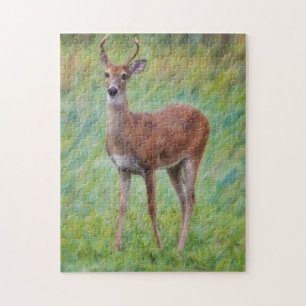 Jong herten wild hert natuur kunstpuzzel legpuzzel