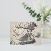 Jong Man in Bed Briefkaart (Staand voorkant)