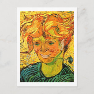 Jong Man met Cornflower Van Gogh Fine Art Briefkaart