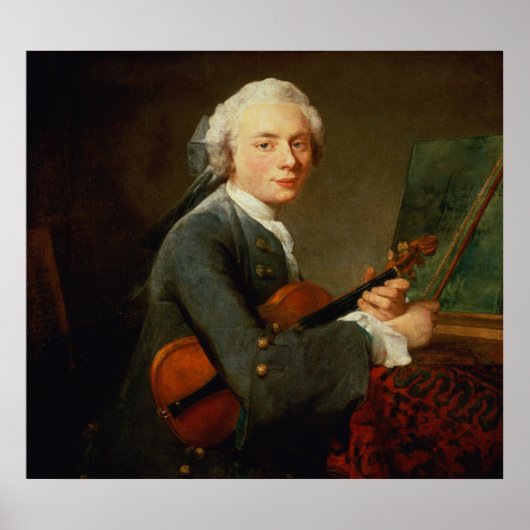 Jong Man met een Violin Poster (Voorkant)