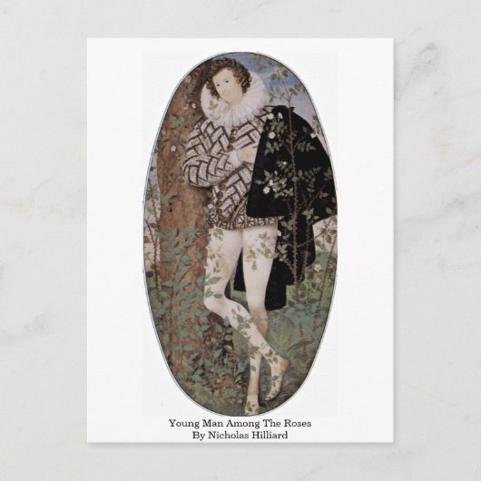 Jong Man onder de Rozen van Nicholas Hilliard Briefkaart (Voorkant)