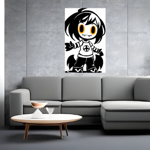 Jong meisje creature AI Art Poster