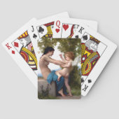 Jong meisje dat zichzelf verdedigt tegen Eros Cupi Pokerkaarten (Achterkant)