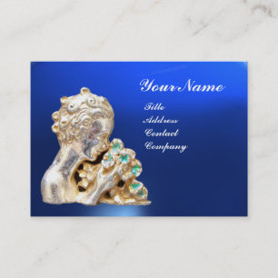 JONG MEISJE MET BLOEMEN MONOGRAAM Goud, Blauw Visitekaartje