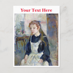 Jong Meisje met een Schort van Berthe Morisot Feestdagenkaart