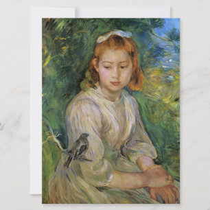 Jong Meisje Met Een Vogel (door Berthe Morisot) Kaart