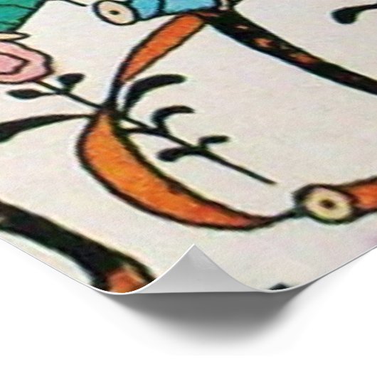 JONG MEISJE MET KLEURRIJKE LINT WERVELT EN CUPIDO POSTER (Hoek)