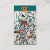 JONG MEISJE MET KLEURRIJKE LINT WERVELT EN CUPIDO VISITEKAARTJE (Achterkant)