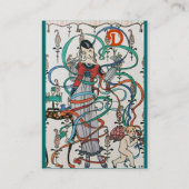 JONG MEISJE MET KLEURRIJKE LINT WERVELT EN CUPIDO VISITEKAARTJE (Achterkant)