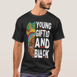 Jong rood en zwart afro zwarte geschiedenis maand  t-shirt