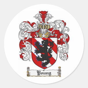 Jong wapen Jong Familie Crest Ronde Sticker