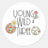 Jong, Wild & Drie | B-Day Favor Sticker | Boho (Voorkant)