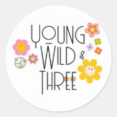 Jong, Wild & Drie | B-Day Favor Sticker | Glimlach (Voorkant)