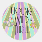 Jong, Wild & Drie | B-Day Favor Sticker | Koelen (Voorkant)