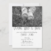 Jong, Wild & Drie | B-Day foto uitnodigen | B&W Kaart (Voorkant)