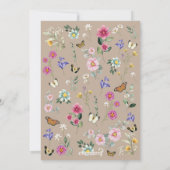 Jong Wild & Drie Boho Wildflower 3e Verjaardag Kaart (Achterkant)