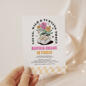 jong wild drie groovy daisy 3e verjaardag kaart