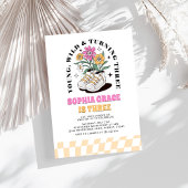 jong wild drie groovy daisy 3e verjaardag kaart