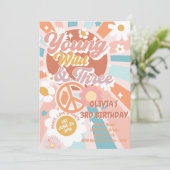 Jong Wild Drie Groovy Sunshine Boho 3e Verjaardag Kaart (Staand voorkant)