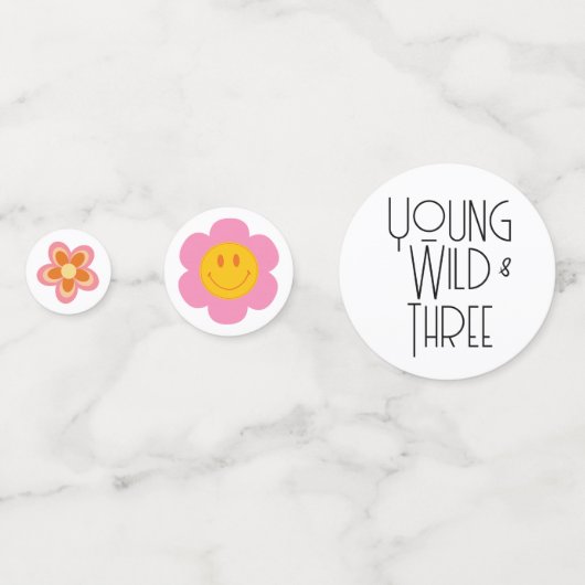 Jong, Wild & Drie | Kind B-Day Confetti | Glimlach (Voorkanten)