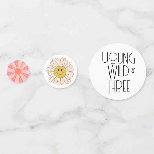 Jong, Wild & Drie | Kind B-Day Confetti | Pinks (Voorkanten)