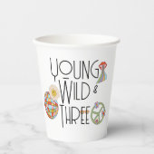 Jong, Wild & Drie | Kind Birthday Cup | Boho Papieren Bekers (Voorkant)