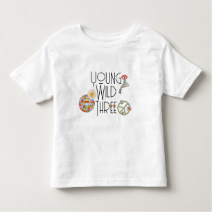 Jong, Wild & Drie Kind Verjaardag T-shirt Boho